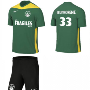 Maillot de foot de face de dos et short personnalisée par TSHIRT PERSO