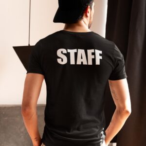 T-SHIRT STAFF NOIR dos personnalisé par TSHIRT PERSO