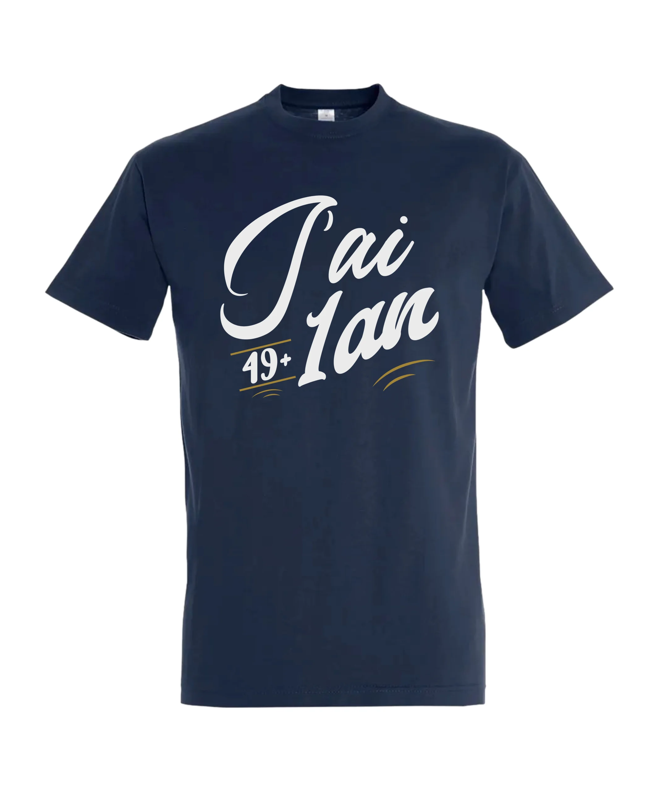 T-shirt anniversaire 50 ans 1 Un T-Shirt anniversaire 50 ans Bleu Marine 01
