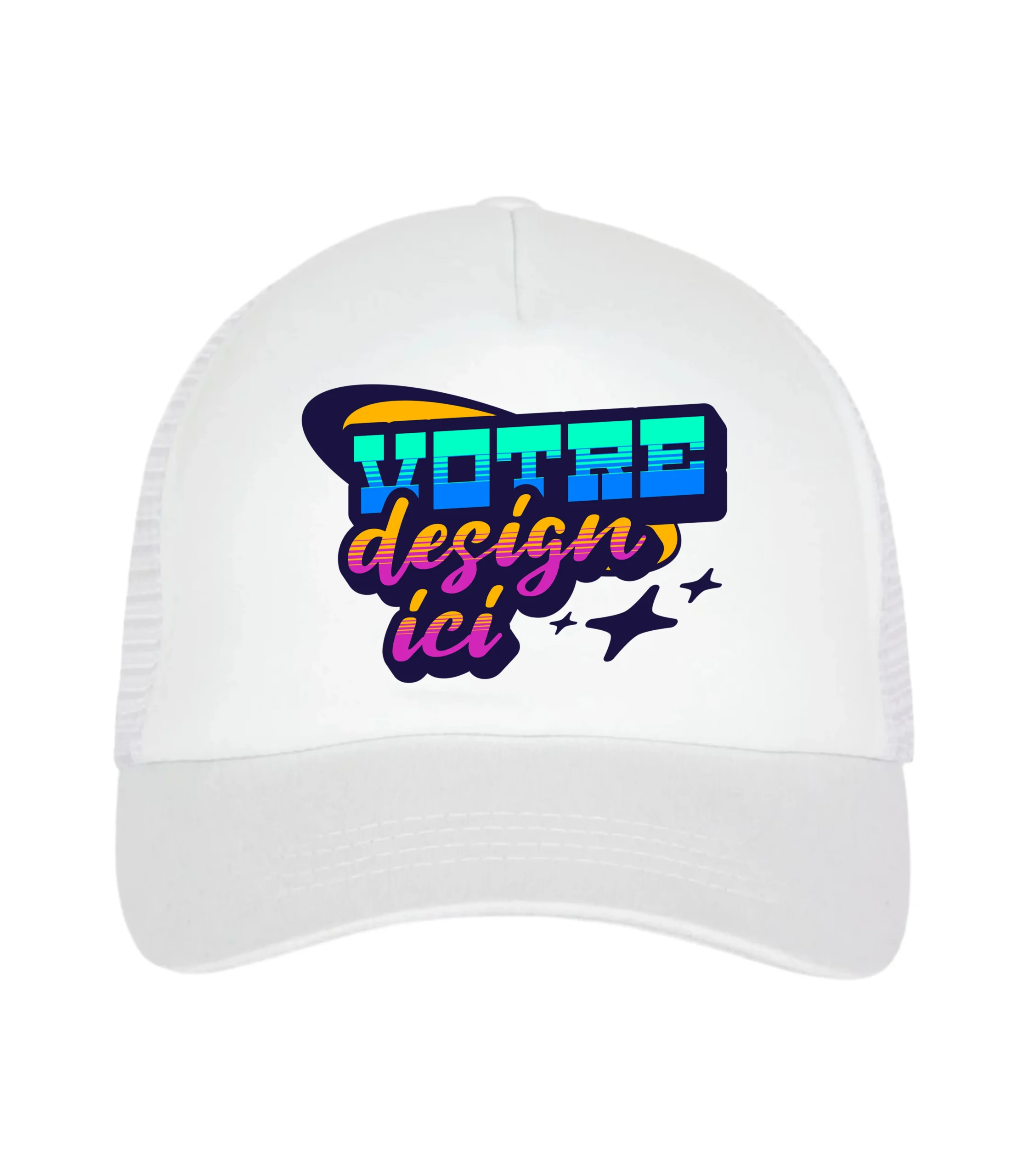 Casquette Snapback Trucker Personnalisée 2 CASQUETTE TRUCKER PERSONNALISÉE BLANCHE