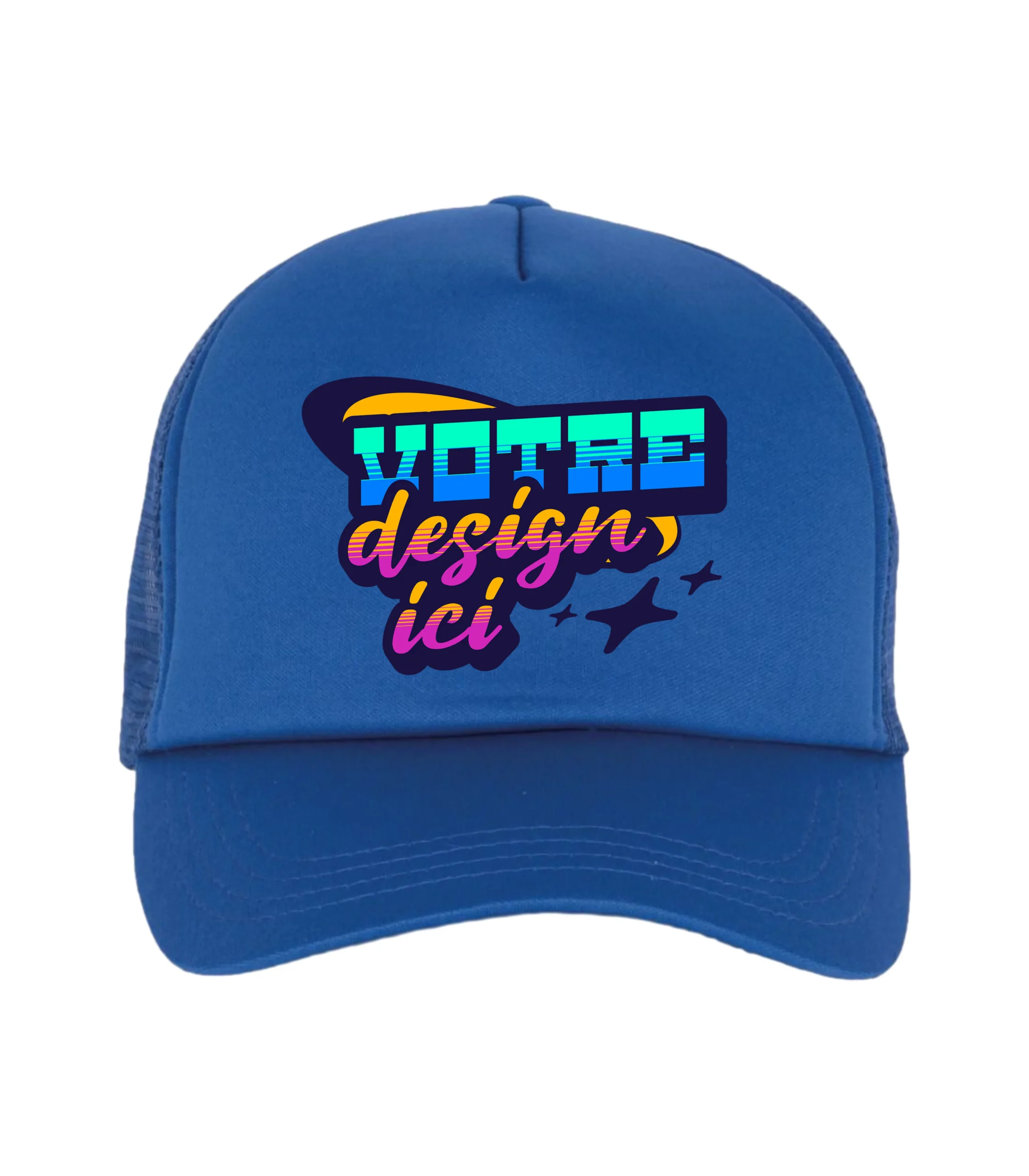 Casquette Snapback Trucker Personnalisée 5 CASQUETTE TRUCKER PERSONNALISÉE BLEU