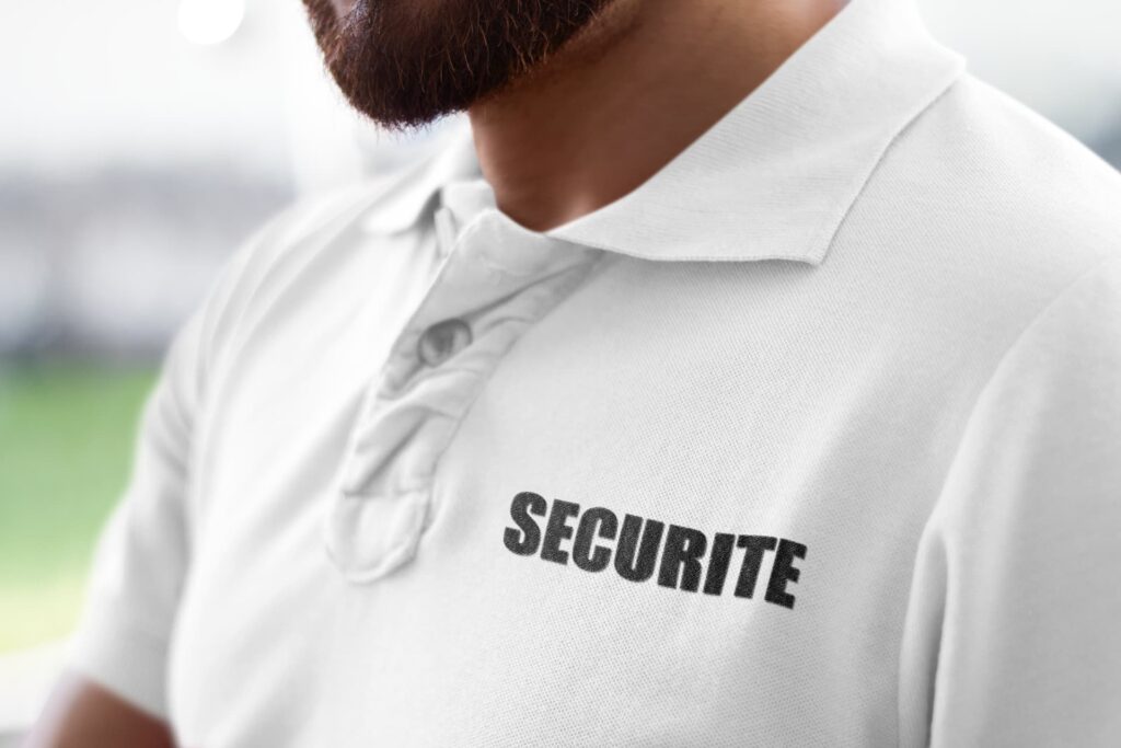 Personnalisation tenues de sécurité privée 1 POLO SECURITE BLANC 2