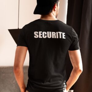 T-SHIRT SECURITE NOIR DOS